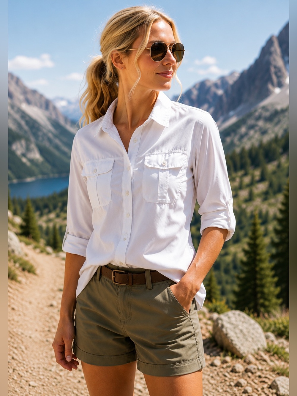 The North Face VaporWick White Button Front Performance Hiking Shirt Gorpcore